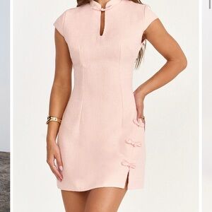 Showpo Blush Pink Cap Sleeve Mini Dress